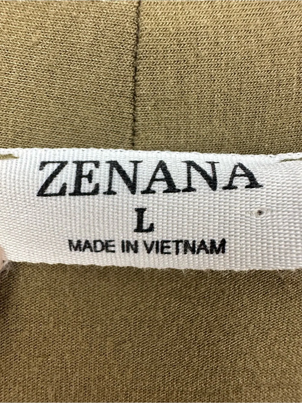 Zenana Outfitters Women's Jeans Label in Tan and White